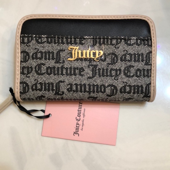 Juicy Couture Black Beige Spring Fling MultiCompartment Bifold Wallet NWT - Picture 10 of 16